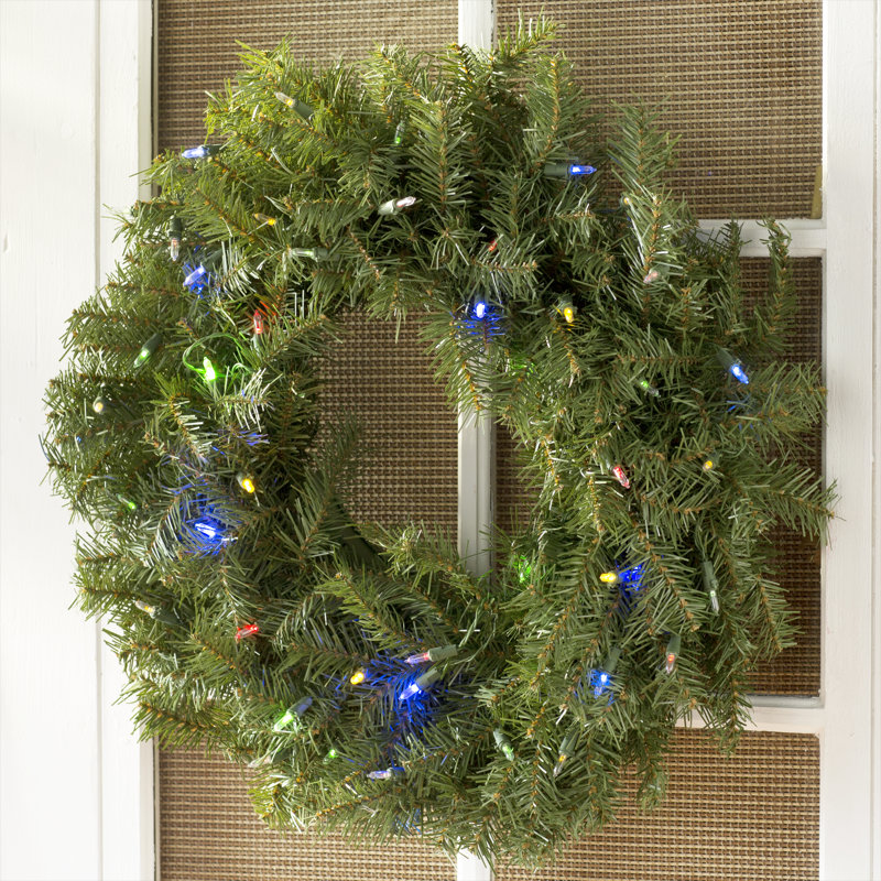 The Holiday Aisle Pre Lit Wreath With 50 Battery Operated Led Pre Lit Wreath With 50 Battery Operated Led Changing Colored Lights