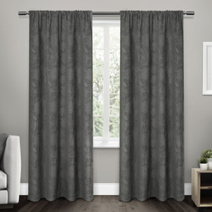 Bryony Nature/Floral Blackout Rod Pocket Curtain Panels (Set of 2)