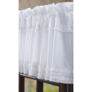 Bay Window Sheer Curtains Wayfair Baldwin White Ruffled Sheer Unlined Curtain Valance