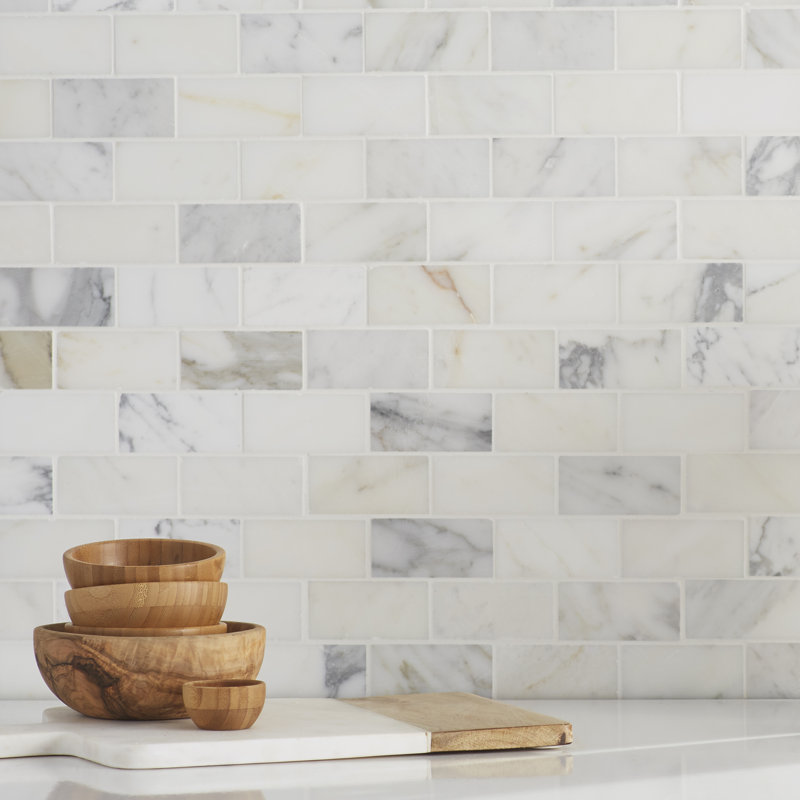 Msi Calacatta Gold 2 X 4 Marble Mosaic Tile Reviews Wayfair Calacatta Gold 2 X 4 Marble Mosaic Tile