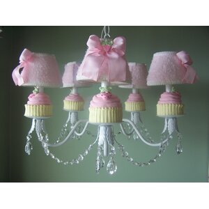 Yummy Cupcakes 5-Light Shaded Chandelier