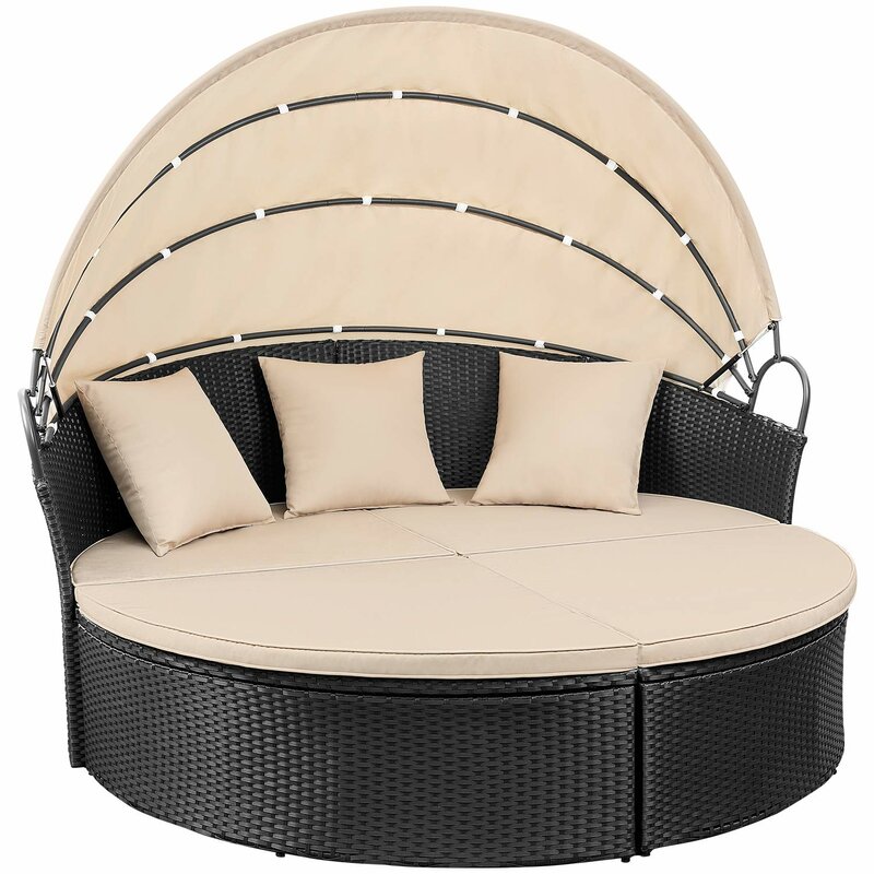 Freeport Park Leiston Round Patio Daybed with Cushions & Reviews | Wayfair