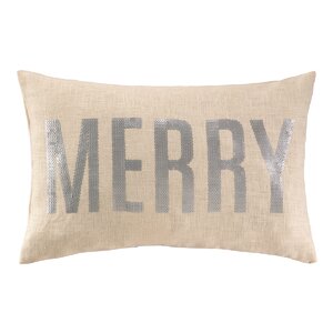 Merry Sequins Linen Lumbar Pillow