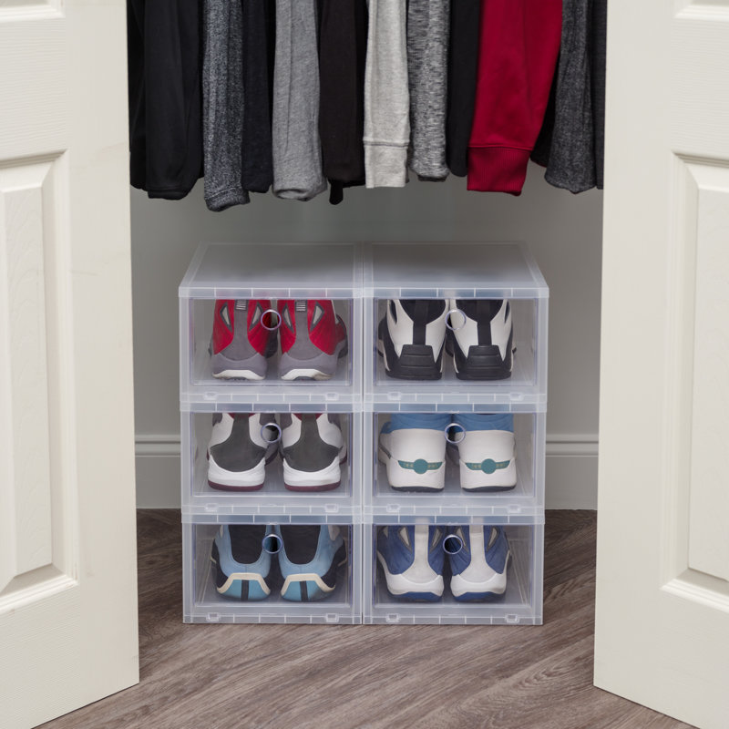 Iris Wide Stackable Shoe Storage Box Reviews Wayfair Wide Stackable Shoe Storage Box