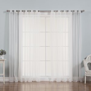 Drishya Solid Sheer Grommet Single Curtain Panel