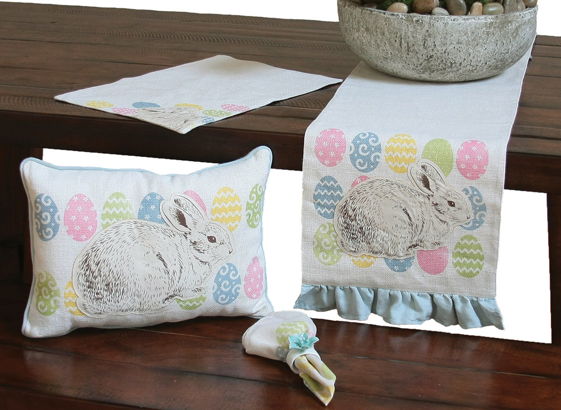 Xia Home Fashions Bunny Eggs Printed Applique Easter Decorative Jute