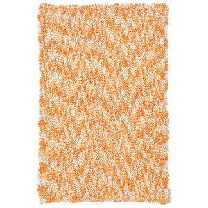 Shagadelic Orange Twist Swirl Shag Area Rug