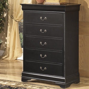Isony 594 Louis Philippe 5 Drawers Standard Chest by Roundhill Furniture