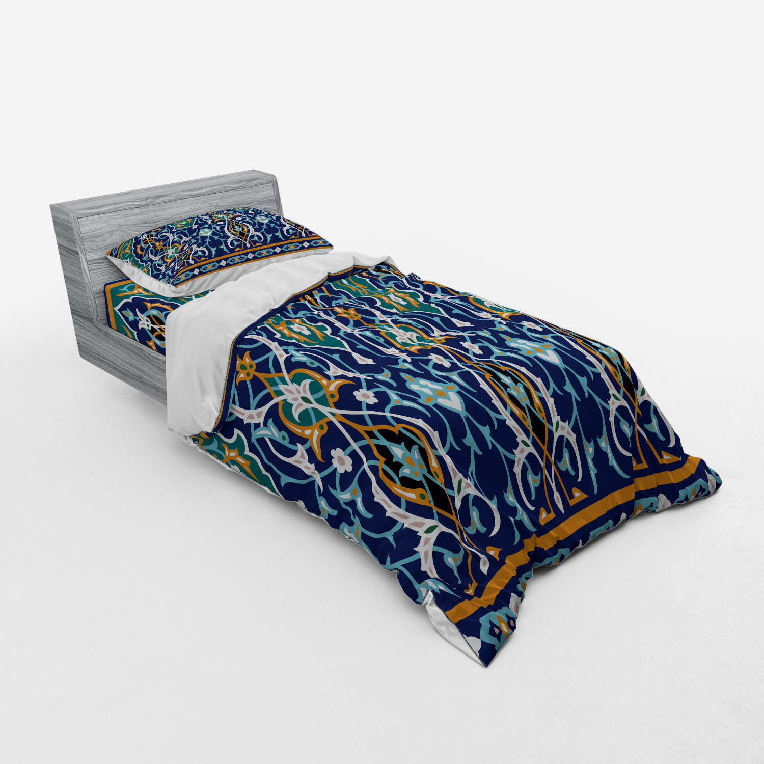 Decorative 4 Pieces Bedding Set With Quilt Cover 2 Pillow Cases