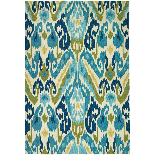 Charlot Hand-Woven Green/Blue Indoor/Outdoor Area Rug | Joss & Main Charlot Hand-Woven Green/Blue Indoor/Outdoor Area Rug | Joss & Main