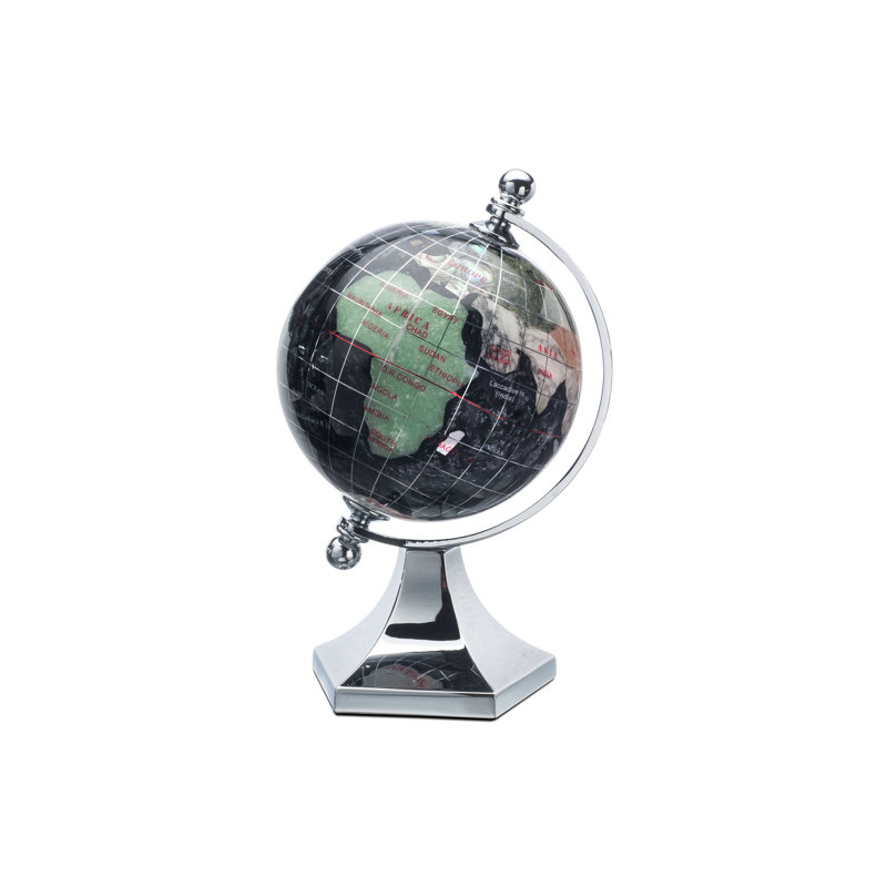 Alexander Kalifano Gemstone Globe With Opalite Ocean And Contempo Gemstone Globe With Opalite Ocean And Contempo Stand