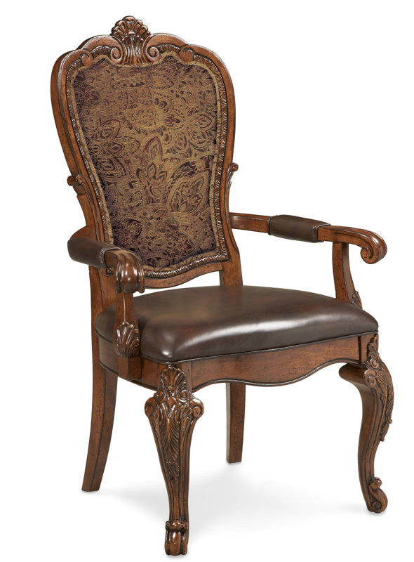 Astoria Grand Brussels Genuine Leather Upholstered Dining Chair & Reviews Wayfair