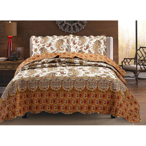 Cozy Line Home Fashion Renaissance 3 Piece Quilt Set Reviews Wayfair Cozy line home fashion renaissance 3 piece quilt set reviews