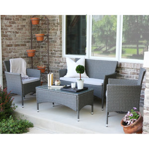 Baxter 4 Piece Lounge Seating Group with Cushions