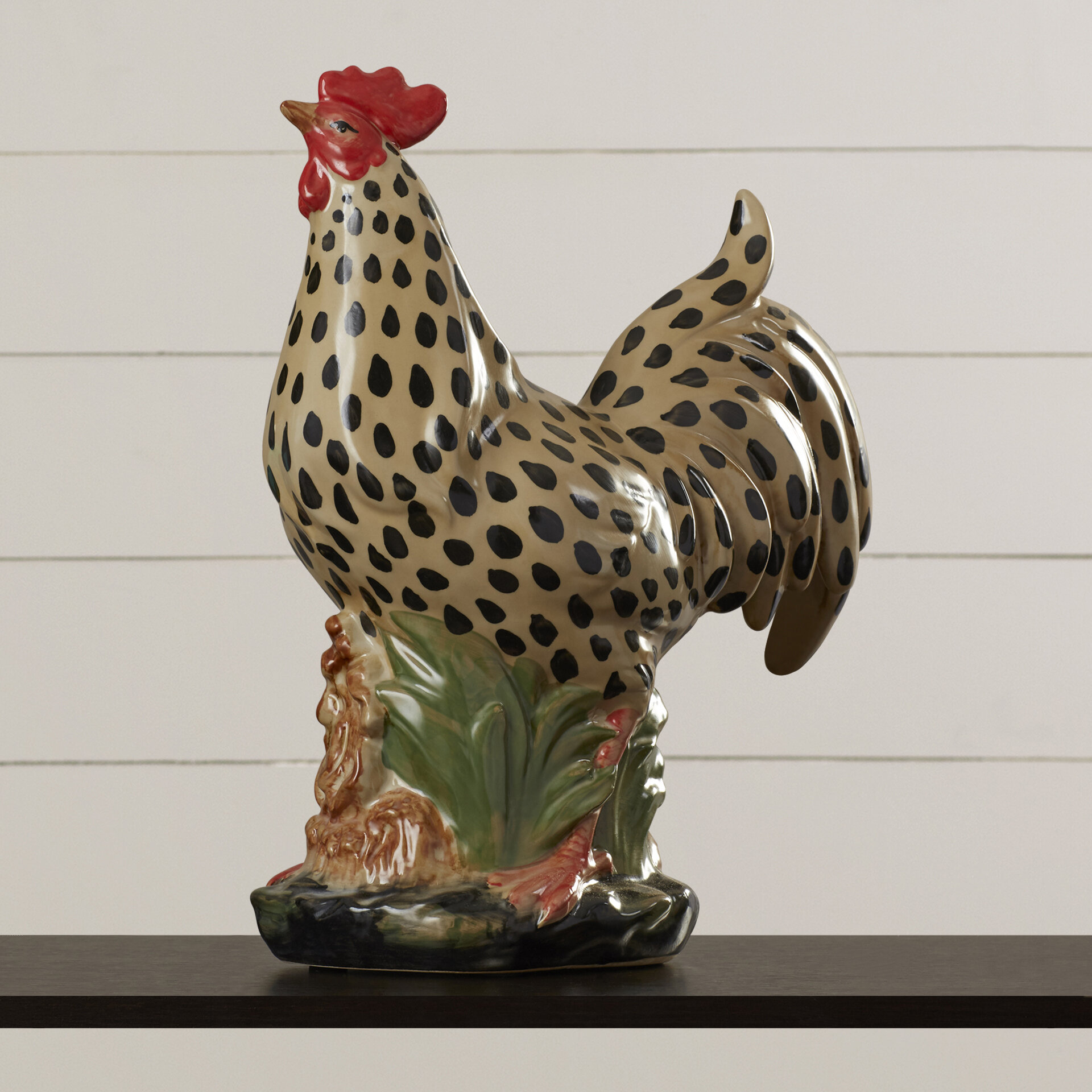 August Grove Ceramic Rooster Figurine And Reviews Wayfair