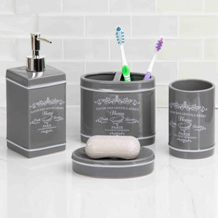 Grey Bathroom Accessories You Ll Love Wayfair Quickview Gray