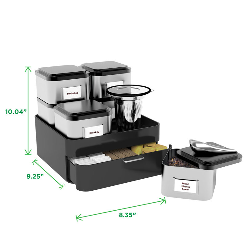 Mind Reader Loose Leaf 10 Piece Tea and Accessory Holder Set & Reviews