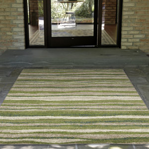 Deray Waves Rug Green/Beige Indoor/Outdoor Area Rug