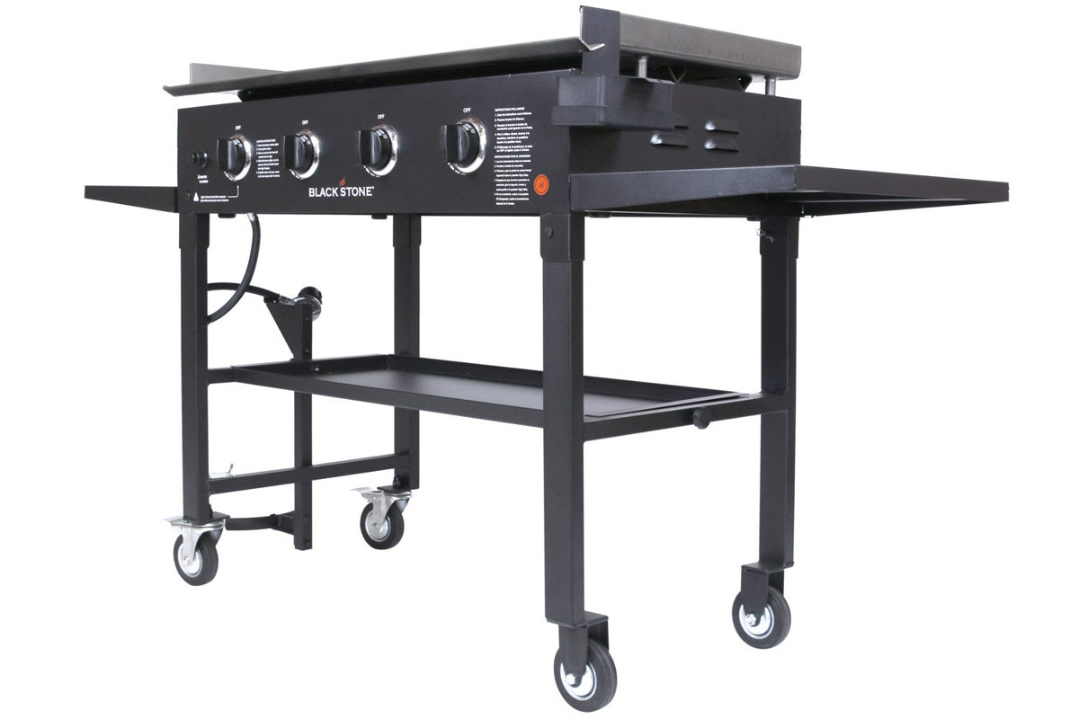 Blackstone Cooking Station 4Burner Propane Gas Grill with Side Shelves