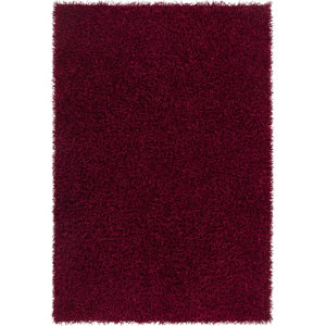 Heston Hand Woven Rectangle Contemporary Shag Cherry Red Area Rug