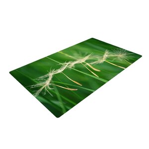 Robin Dickinson Best Wishes Flower Green Area Rug