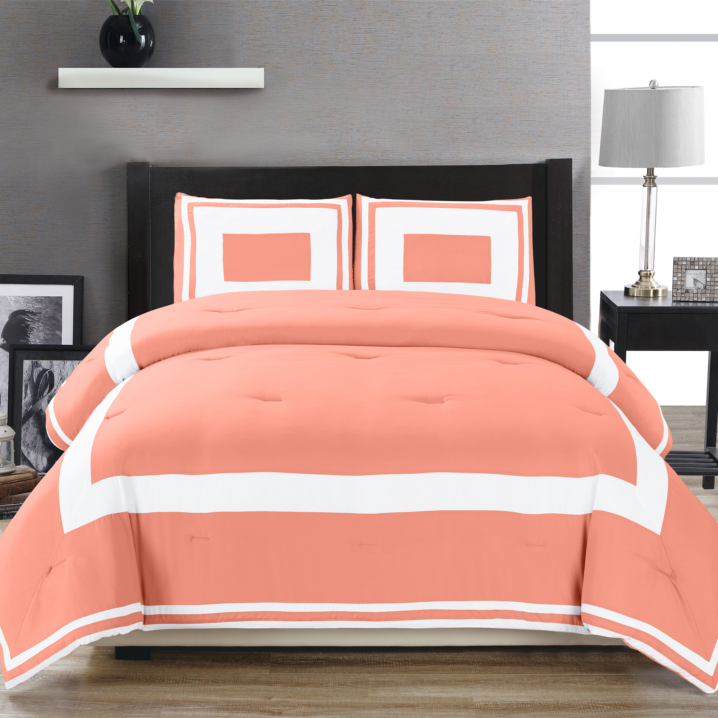 Ivy Bronx Eason Down Alternative Block Pattern Comforter Set