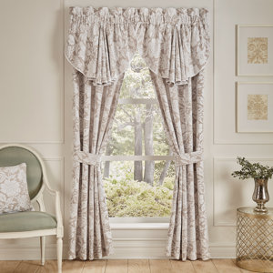 Nellie Pole Top Drapery Floral Curtain Panels (Set of 2)