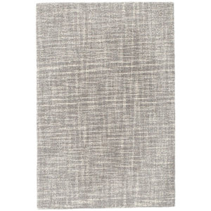 Crosshatch Micro Hand Hooked Wool Gray Area Rug