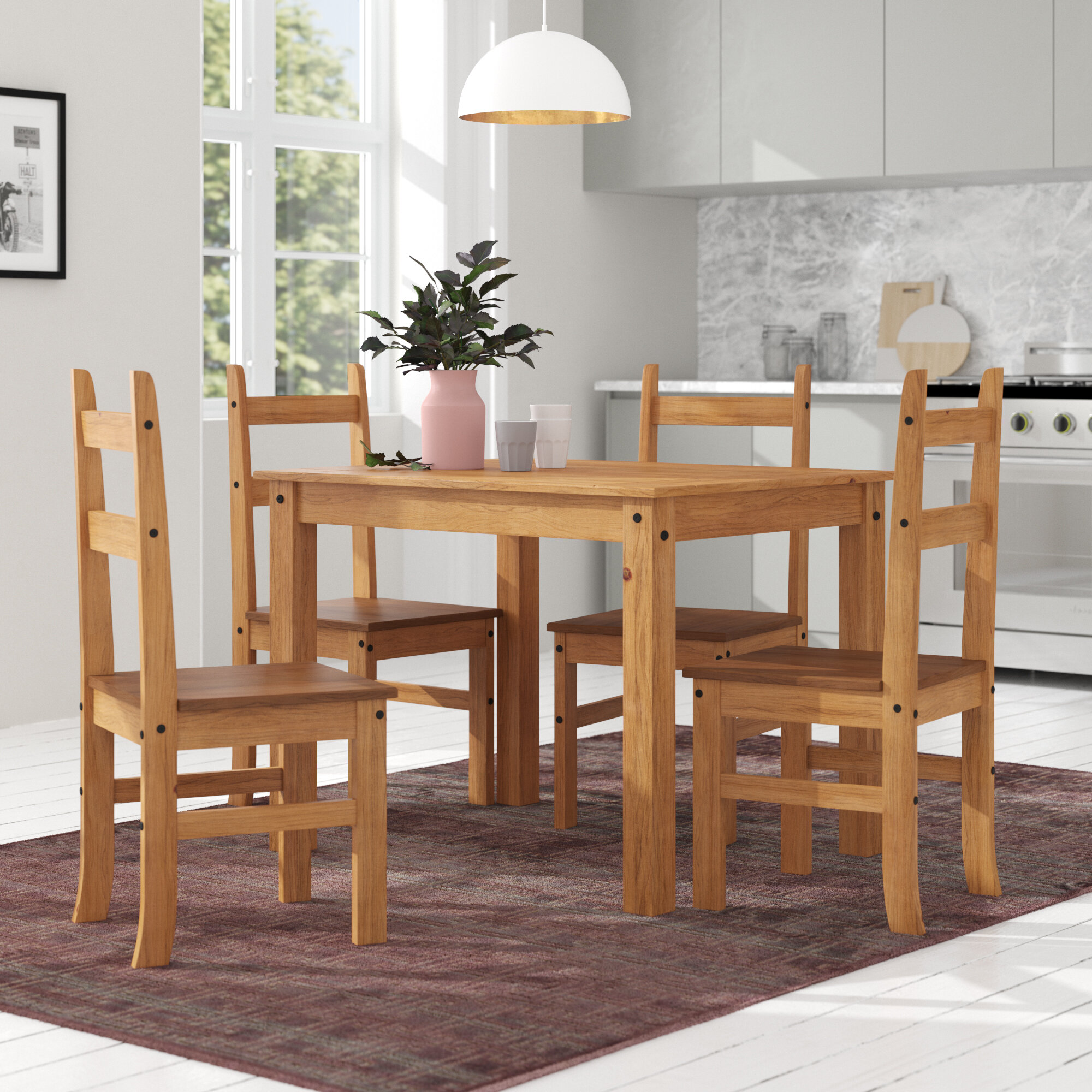 Marlow Home Co Whipton Dining Table And 4 Chairs Reviews