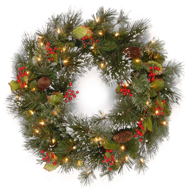 Three Posts Pine Pre Lit 24 Quot Wreath With 50 Battery
