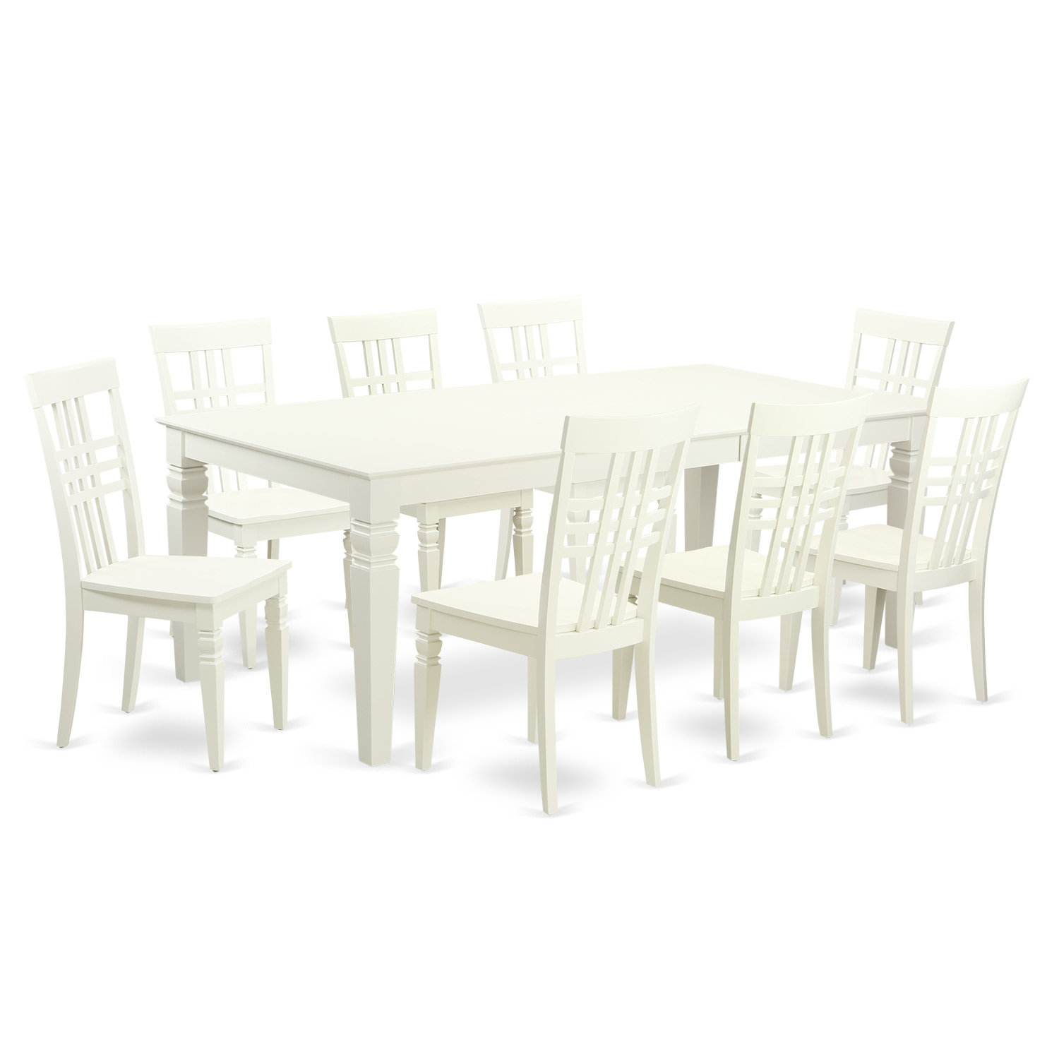 Darby Home Co Beesley 9 Piece Linen White Wood Dining Set Wayfair Ca