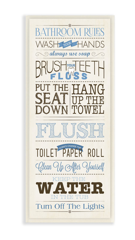 Bathroom Rules andover mills 'modern skinny 'bathroom rules' framed textual art Bathroom Rules andover mills 'modern skinny 'bathroom rules' framed textual art