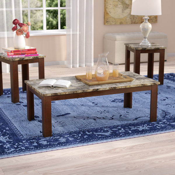 Charlton Home Colmer 3 Piece Coffee Table Set in Brown & Reviews