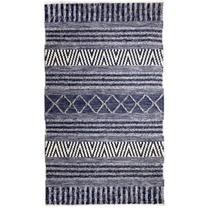 Heirloom Hand-Woven Blue/Ivory Area Rug