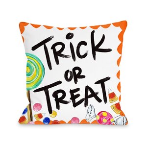 Halloween Trick or Treat Candy Throw Pillow