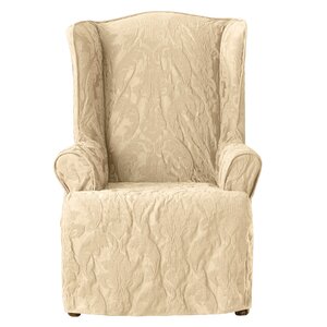 Matelasse Damask T-Cushion Wingback Slipcover