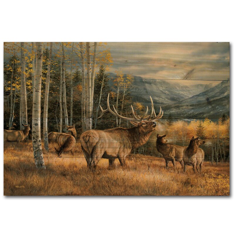 WGI GALLERY Meadow Music Elk Painting Print Plaque | Wayfair