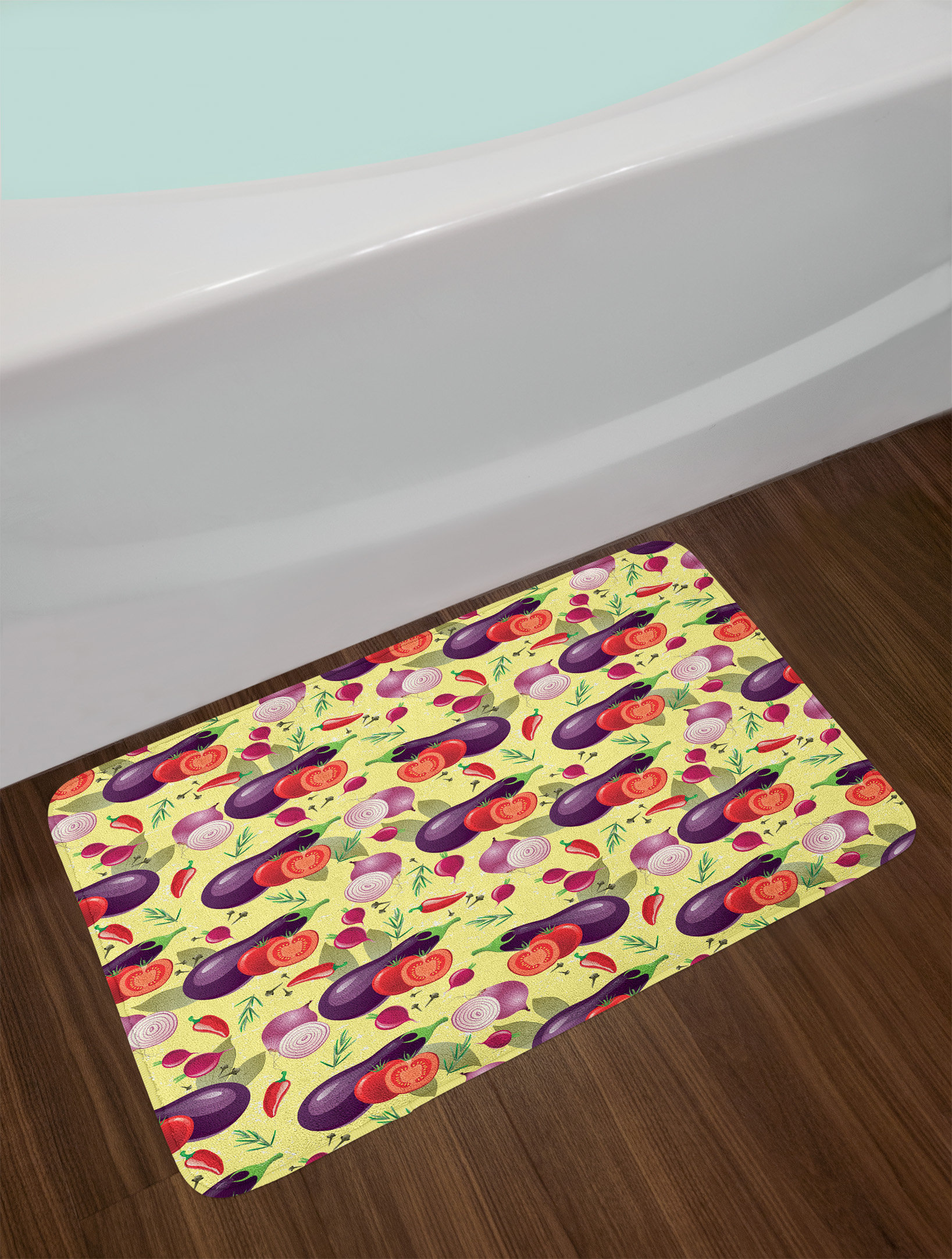 East Urban Home Eggplant Multicolor Eggplant Bath Rug Wayfair