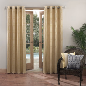 Liotta Geometric Semi-Sheer Thermal Grommet Single Curtain Panel