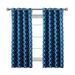 Dorsey Quatrefoil Geometric Blackout Thermal Grommet Curtain Panels (Set of 2)