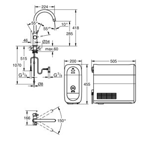 Grohe Einzelarmatur mit integriertem Filter Blue..