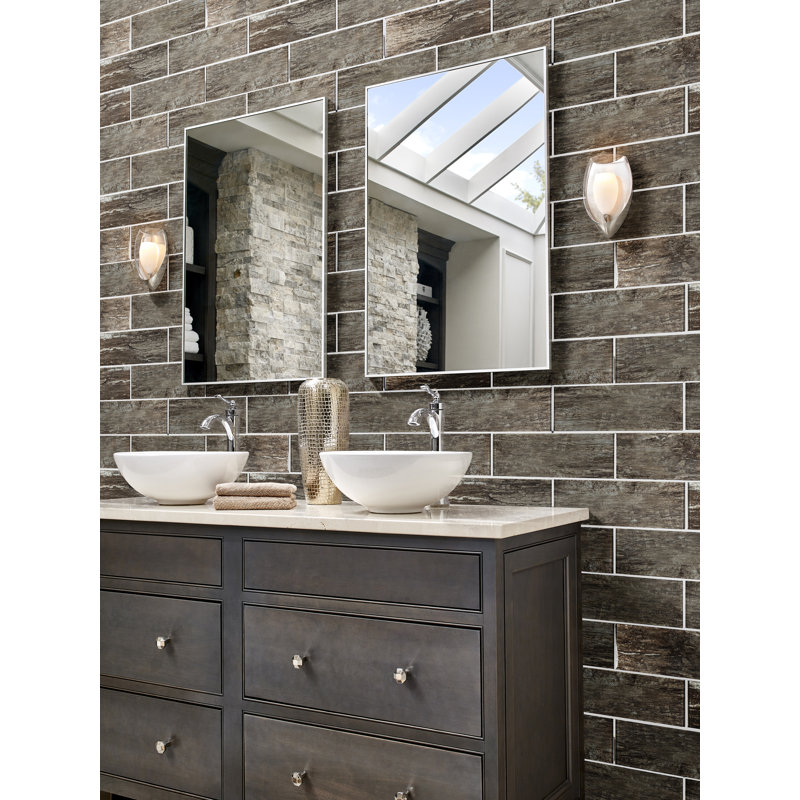 Msi Antico Pewter 4 X 12 Gl Subway Tile In Gray Wayfair Antico Pewter 4 X 12 Gl Subway Tile In Gray