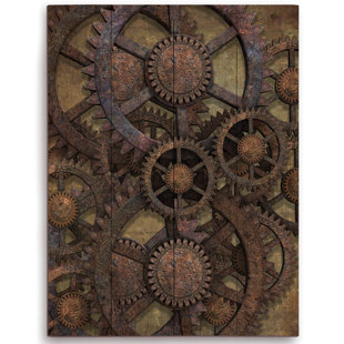 Rustic Gears Wayfair Rusted Tin Gears Graphic Art On Plaque