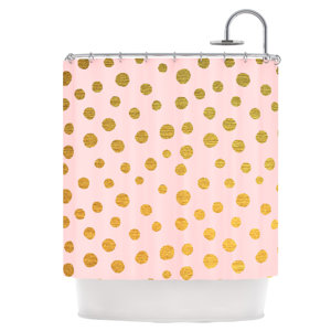 Golden Dots Shower Curtain