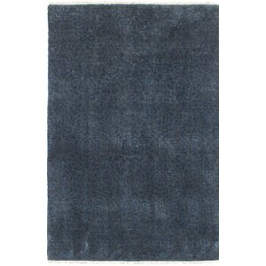 One-of-a-Kind Monahan Hand-Knotted Dark Gray/Navy Blue Area Rug