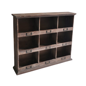 Wooden Wall with 9 Cubbies