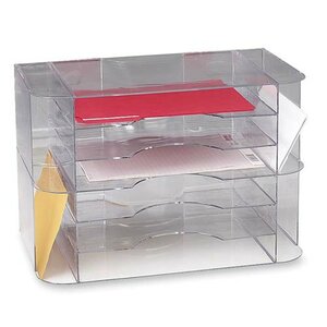 Sparco 6-Divider Jumbo Desk Sorter, Clear