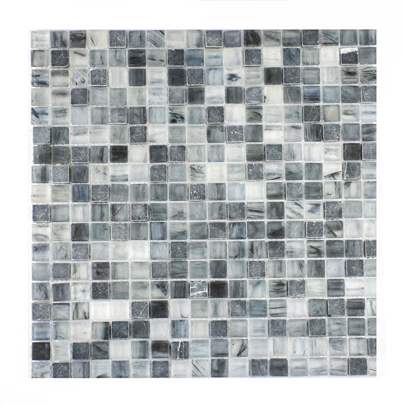 Byzantin Mosaic Piazza 0 5 X Gl Tile In Dark Blue Piazza 0 5 X Gl Mosaic Tile In Dark Blue Gray
