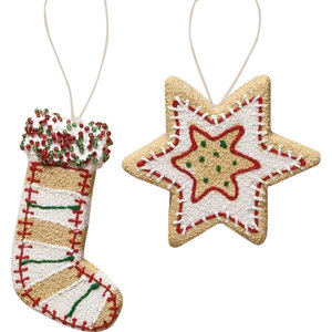 2 Piece Gingerbread Cookie Ornament Set