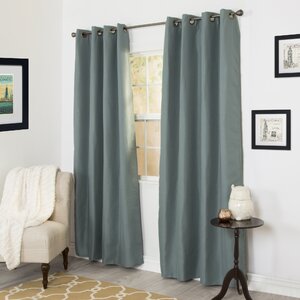 Woven Solid Blackout Grommet Single Curtain Panel